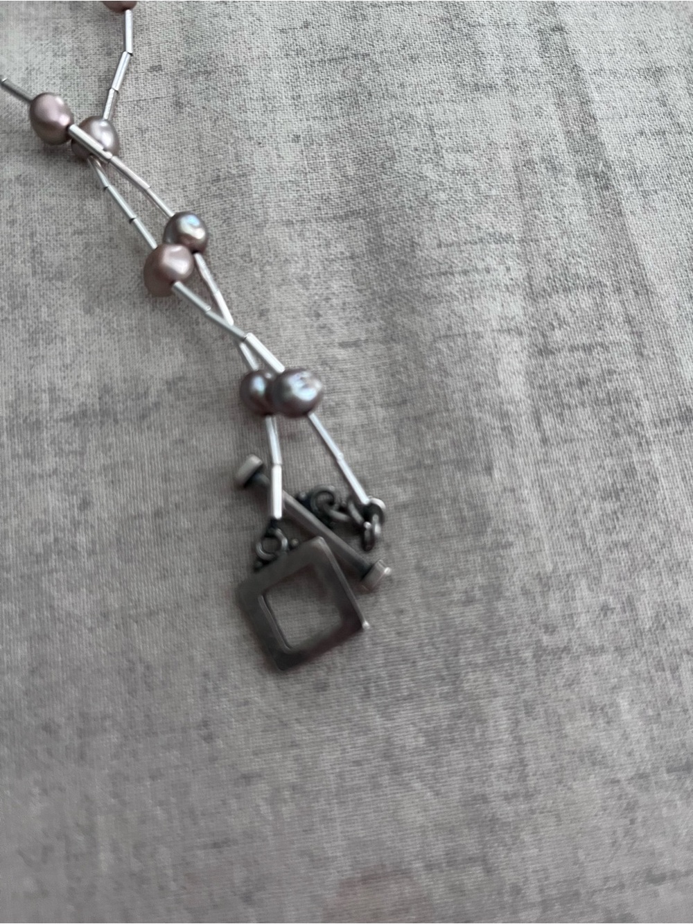 Pearl Accent Silver-Tone Pendant Necklace & Earrings Set - Picture 5 of 5